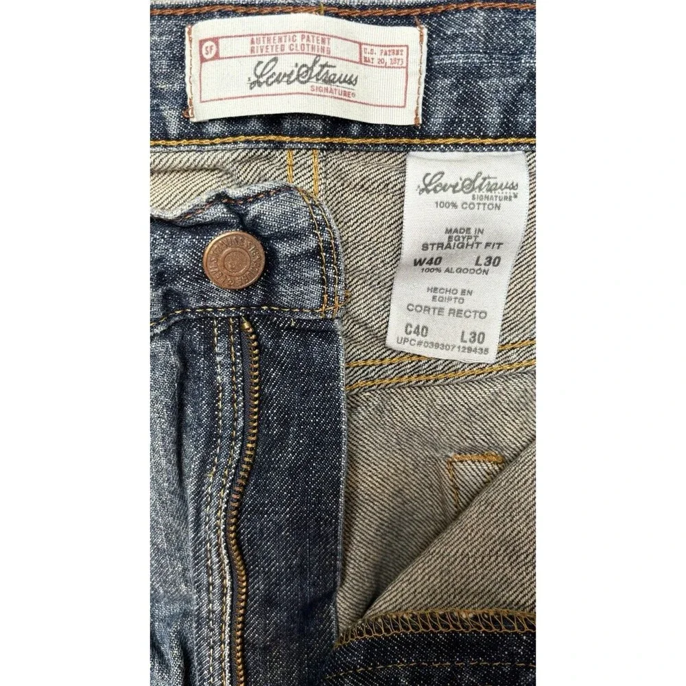 Men's Signature Levi Strauss Straight Fit Jeans 40x26 Short Length